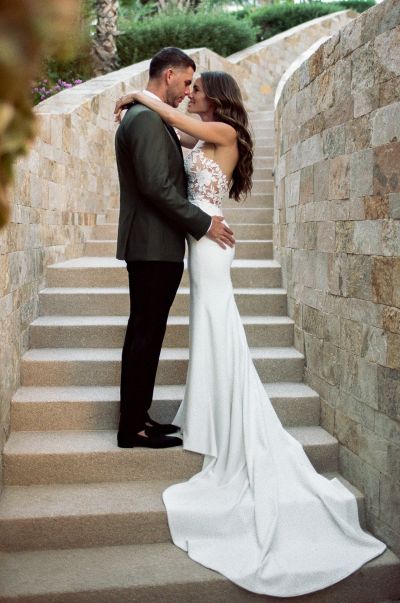 Couple portraits before wedding in chileno bay auberge resort in los cabos