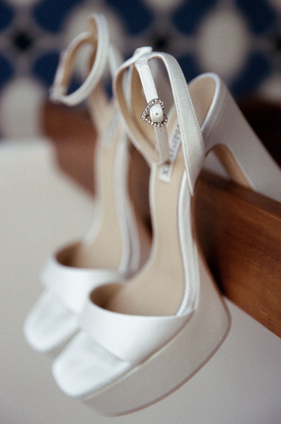 Detail shot of shoes while getting ready for wedding in chileno bay auberge resort in los cabos