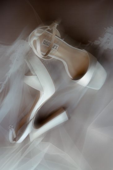 Detailed shot of shoes while getting ready for wedding in chileno bay auberge resort in los cabos